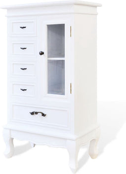 vidaXL - Kast - met - 5 - lades - en - 2 - planken - wit