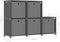 vidaXL - Kast - met - 5 - vakken - met - boxen - 103x30x72,5 - cm - stof - grijs