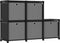 vidaXL - Kast - met - 5 - vakken - met - boxen - 103x30x72,5 - cm - stof - zwart