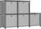 vidaXL - Kast - met - 5 - vakken - met - boxen - 103x30x72,5 - cm - stof - zwart