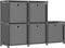 vidaXL - Kast - met - 5 - vakken - met - boxen - 103x30x72,5 - cm - stof - grijs