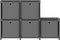 vidaXL - Kast - met - 5 - vakken - met - boxen - 103x30x72,5 - cm - stof - grijs