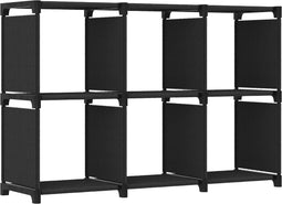 vidaXL - Kast - met - 6 - vakken - 103x30x72,5 - cm - stof - zwart