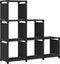vidaXL - Kast - met - 6 - vakken - 103x30x72,5 - cm - stof - zwart