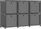 vidaXL - Kast - met - 6 - vakken - met - boxen - 103x30x72,5 - cm - stof - grijs