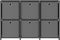 vidaXL - Kast - met - 6 - vakken - met - boxen - 103x30x72,5 - cm - stof - grijs