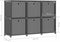 vidaXL - Kast - met - 6 - vakken - met - boxen - 103x30x72,5 - cm - stof - grijs