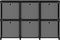 vidaXL - Kast - met - 6 - vakken - met - boxen - 103x30x72,5 - cm - stof - zwart