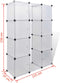 vidaXL - Kast - met - 9 - compartimenten - modulair - 37x115x150 - cm - wit