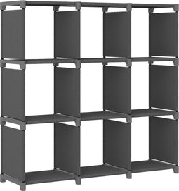 vidaXL - Kast - met - 9 - vakken - 103x30x107,5 - cm - stof - grijs