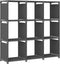 vidaXL - Kast - met - 9 - vakken - 103x30x107,5 - cm - stof - grijs
