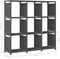 vidaXL - Kast - met - 9 - vakken - 103x30x107,5 - cm - stof - grijs
