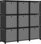 vidaXL - Kast - met - 9 - vakken - met - boxen - 103x30x107,5 - cm - stof - zwart