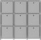 vidaXL - Kast - met - 9 - vakken - met - boxen - 103x30x107,5 - cm - stof - grijs