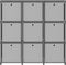 vidaXL - Kast - met - 9 - vakken - met - boxen - 103x30x107,5 - cm - stof - zwart