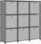 vidaXL - Kast - met - 9 - vakken - met - boxen - 103x30x107,5 - cm - stof - zwart