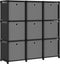 vidaXL - Kast - met - 9 - vakken - met - boxen - 103x30x107,5 - cm - stof - zwart