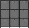 vidaXL - Kast - met - 9 - vakken - met - boxen - 103x30x107,5 - cm - stof - zwart