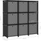 vidaXL - Kast - met - 9 - vakken - met - boxen - 103x30x107,5 - cm - stof - zwart