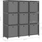 vidaXL - Kast - met - 9 - vakken - met - boxen - 103x30x107,5 - cm - stof - grijs