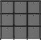 vidaXL - Kast - met - 9 - vakken - met - boxen - 103x30x107,5 - cm - stof - zwart