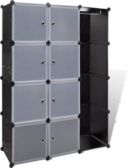 vidaXL - Kast - met - 9 - vakken - modulair - 37x115x150 - cm - zwart - en - wit