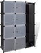 vidaXL - Kast - met - 9 - vakken - modulair - 37x115x150 - cm - zwart - en - wit