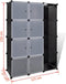 vidaXL - Kast - met - 9 - vakken - modulair - 37x115x150 - cm - zwart - en - wit