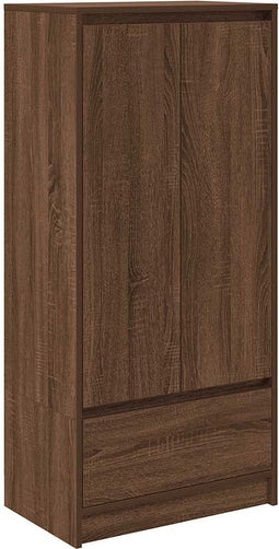 vidaXL - Kast - met - lade - 55,5x34x119,5 - cm - spaanplaat - bruin - eikenkleurig