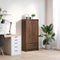 vidaXL - Kast - met - lade - 55,5x34x119,5 - cm - spaanplaat - bruin - eikenkleurig