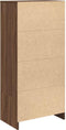 vidaXL - Kast - met - lade - 55,5x34x119,5 - cm - spaanplaat - bruin - eikenkleurig