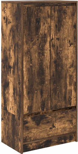 vidaXL - Kast - met - lade - 55,5x34x119,5 - cm - spaanplaat - gerookt - eikenkleurig