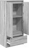 vidaXL - Kast - met - lade - 55,5x34x119,5 - cm - spaanplaat - grijs - Sonoma