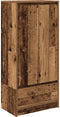 vidaXL - Kast - met - lade - 55,5x34x119,5 - cm - spaanplaat - hout - oud - hout