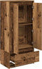 vidaXL - Kast - met - lade - 55,5x34x119,5 - cm - spaanplaat - hout - oud - hout