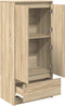 vidaXL - Kast - met - lade - 55,5x34x119,5 - cm - spaanplaat - sonoma - eikenkleurig