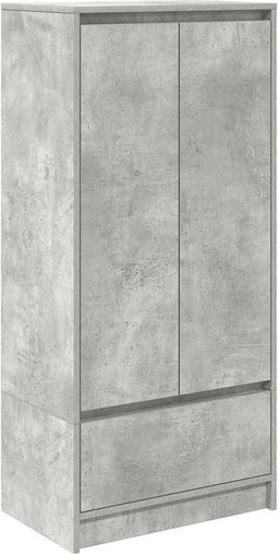 vidaXL - Kast - met - lade - 55,5x34x119,5 - cm - spaanplaat - betongrijs