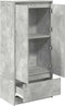 vidaXL - Kast - met - lade - 55,5x34x119,5 - cm - spaanplaat - betongrijs