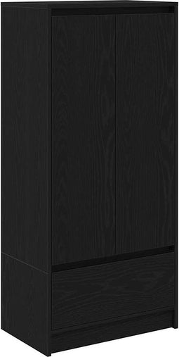 vidaXL - Kast - met - lade - 55,5x34x119,5 - cm - spaanplaat - zwart - eikenkleurig