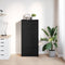 vidaXL - Kast - met - lade - 55,5x34x119,5 - cm - spaanplaat - zwart - eikenkleurig