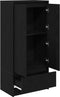 vidaXL - Kast - met - lade - 55,5x34x119,5 - cm - spaanplaat - zwart - eikenkleurig