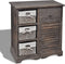 vidaXL - Kast - met - links - 3 - weefmanden - hout - bruin