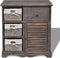 vidaXL - Kast - met - links - 3 - weefmanden - hout - bruin