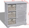 vidaXL - Kast - met - links - 3 - weefmanden - hout - wit