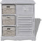 vidaXL - Kast - met - links - 3 - weefmanden - hout - wit