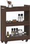 vidaXL - Kast - met - wieltjes - 60x22x79 - bewerkt - hout - bruin - eikenkleurig