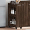 vidaXL - Kast - met - wieltjes - 60x22x79 - bewerkt - hout - bruin - eikenkleurig