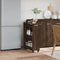 vidaXL - Kast - met - wieltjes - 60x22x79 - bewerkt - hout - bruin - eikenkleurig