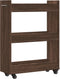 vidaXL - Kast - met - wieltjes - 60x22x79 - bewerkt - hout - bruin - eikenkleurig