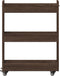 vidaXL - Kast - met - wieltjes - 60x22x79 - bewerkt - hout - bruin - eikenkleurig